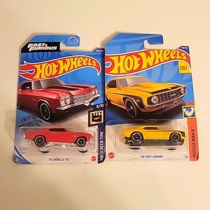 Hotwheels duo 69 copo camaro & 70 chevelle ss unopened